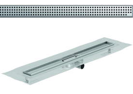 Render 3D canal Showerdrain -C 2.0 con alas S/H DN50 H:69-140mm con sifon de 25mm y reja QUADRATO con tela CD000733 // CD000734 // CD000735 // CD000736 // CD000737 // CD000738 // CD000739