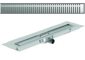 Render 3D canal Showerdrain -C 2.0 com flange S/H DN50 H:92-140mm com sifão de 50mm e grelha PIANO com tela CD000923 // CD000924 // CD000925 // CD000926 // CD000927 // CD000928 // CD000929