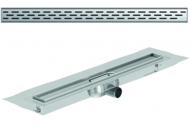 Render 3D canal Showerdrain -C 2.0 con alas S/H DN50 H:92-140mm con sifon de 50mm y reja SLOT con tela CD000773 // CD000774 // CD000775 // CD000776 // CD000777 // CD000778 // CD000779