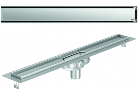 Render 3D canal Showerdrain -C 2.0 con alas S/V DN50 H:69-140mm con sifon de 25mm y reja MASSIVE sin tela CD000484 // CD000485 // CD000486 // CD000487 // CD000488 // CD000489 // CD000490