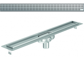 Render 3D canal Showerdrain -C 2.0 con alas S/V DN50 H:69-140mm con sifon de 25mm y reja QUADRATO sin tela CD000148 // CD000149 // CD000150 // CD000151 // CD000152 // CD000153 // CD000154