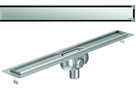 Render 3D canal Showerdrain -C 2.0 com flange S/V DN50 H:92-140mm com sifão de 50mm e grelha MASSIVE sem tela CD000477 // CD000478 // CD000479 // CD000480 // CD000481 // CD000482 // CD000483
