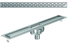Render 3D canal Showerdrain -C 2.0 com flange S/V DN50 H:92-140mm com sifão de 50mm e grelha SLOT sem tela CD000253 // CD000254 // CD000255 // CD000256 // CD000257 // CD000258 // CD000259