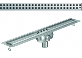 Render 3D canal Showerdrain -C 2.0 com flange S/V DN50 H:92-140mm com sifão de 50mm e grelha QUADRATO sem tela CD000141 // CD000142 // CD000143 // CD000144 // CD000145 // CD000146 // CD000147
