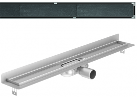 Render 3D canal Showerdrain -C 2.0 con marco trasero S/H DN50 H:69-140mm con sifon de 25mm y reja RELLENABLE sin tela CD000400 // CD000401 // CD000402 // CD000403 // CD000404 // CD000405 // CD000406