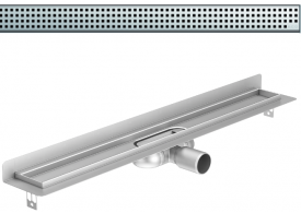 Render 3D canal Showerdrain -C 2.0 con marco trasero S/H DN50 H:69-140mm con sifon de 25mm y reja QUADRATO sin tela CD000176 // CD000177 // CD000178 // CD000179 // CD000180 // CD000181 // CD000182