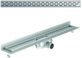Render 3D canal Showerdrain -C 2.0 con marco trasero S/H DN50 H:92-140mm con sifon de 50mm y reja SLOT sin tela CD000267 // CD000268 // CD000269 // CD000270 // CD000271 // CD000272 // CD000273