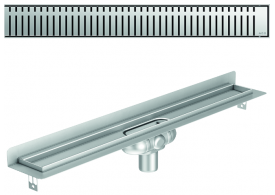 Render 3D canal Showerdrain -C 2.0 con marco trasero S/V DN50 H:69-140mm con sifon de 25mm y reja PIANO sin tela CD000652 // CD000653 // CD000654 // CD000655 // CD000656 // CD000657 // CD000658