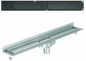Render 3D canal Showerdrain -C 2.0 con marco trasero S/V DN50 H:69-140mm con sifon de 25mm y reja RELLENABLE sin tela CD000428 // CD000429 // CD000430 // CD000431 // CD000432 // CD000433 // CD000434