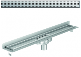 Render 3D canal Showerdrain -C 2.0 con marco trasero S/V DN50 H:69-140mm con sifon de 25mm y reja QUADRATO sin tela CD000204 // CD000205 // CD000206 // CD000207 // CD000208 // CD000209 // CD000210