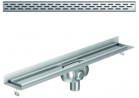 Render 3D canal Showerdrain -C 2.0 con marco trasero S/V DN50 H:92-140mm con sifon de 50mm y reja SLOT sin tela CD000309 // CD000310 // CD000311 // CD000312 // CD000313 // CD000314 // CD000315