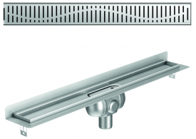 Render 3D canal Showerdrain -C 2.0 con marco trasero S/V DN50 H:92-140mm con sifon de 50mm y reja WAVE sin tela CD000085 // CD000086 // CD000087 // CD000088 // CD000089 // CD000090 // CD000091