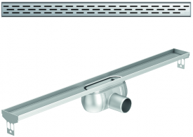 Render 3D canal Showerdrain -C 2.0 sin alas S/H DN50 H:92-140mm con sifon de 50mm y reja SLOT sin tela CD000323 // CD000324 // CD000325 // CD000326 // CD000327 // CD000328 // CD00032