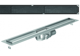 Render 3D canal Showerdrain -C 2.0 con alas S/H lateral DN50 H:92-140mm con sifon de 50mm y reja RELLENABLE sin tela CD000344 // CD000345 // CD000346 // CD000347 // CD000348 // CD000349 // CD000350