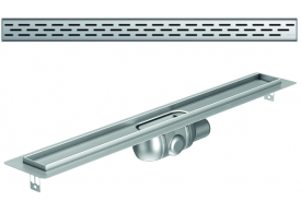 Render 3D canal Showerdrain -C 2.0 con alas S/H lateral DN50 H:92-140mm con sifon de 50mm y reja SLOT sin tela CD000232 // CD000233 // CD000234 // CD000235 // CD000236 // CD000237 // CD000238