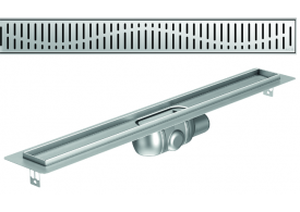 Render 3D canal Showerdrain -C 2.0 con alas S/H lateral DN50 H:92-140mm con sifon de 50mm y reja WAVE sin tela CD000008 // CD000009 // CD000010 // CD000011 // CD000012 // CD000013 // CD000014