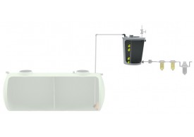 Representação e perfil hidráulico do tratamento de águas pluviais com tratamento UV TAPUV-2in