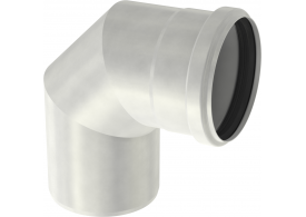 Render general del codo de la tubería PIPE, codo a 87,5º de DN125/250 fabricado en acero inoxidable.