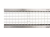 Render de la reja para canal N 150/SELF 200, reja entramada 30x15 en acero galvanizado de dimensiones L1000 A200 H25 con sistema de fijación Springlock, clase de carga B125.