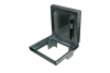 Render de la tapa TOPTEK RE 1.0 en acero galvanizado asistida de medidas exteriores 642x675mm y altura 89, clase de carga M125